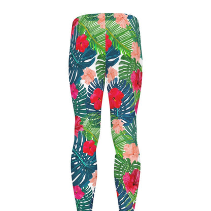 Colorful Hawaii Floral Pattern Print Men's leggings