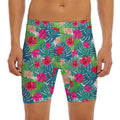 Colorful Hawaii Floral Pattern Print Men's Long Boxer Briefs