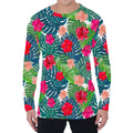 Colorful Hawaii Floral Pattern Print Men's Long Sleeve T-Shirt
