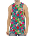 Colorful Hawaii Floral Pattern Print Men's Muscle Tank Top