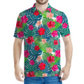 Colorful Hawaii Floral Pattern Print Men's Polo Shirt