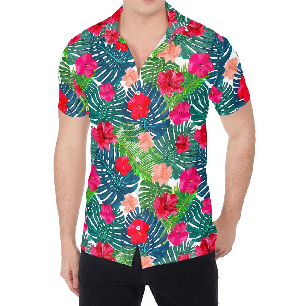 Colorful Hawaii Floral Pattern Print Men's Shirt