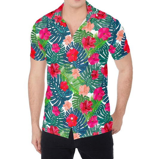 Colorful Hawaii Floral Pattern Print Men's Shirt