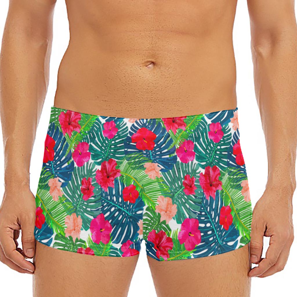 Colorful Hawaii Floral Pattern Print Men's Short Boxer Briefs