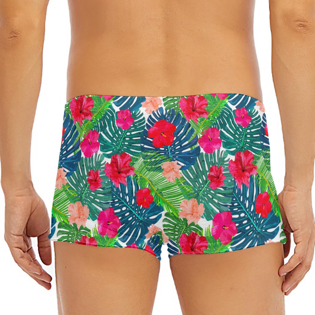 Colorful Hawaii Floral Pattern Print Men's Short Boxer Briefs