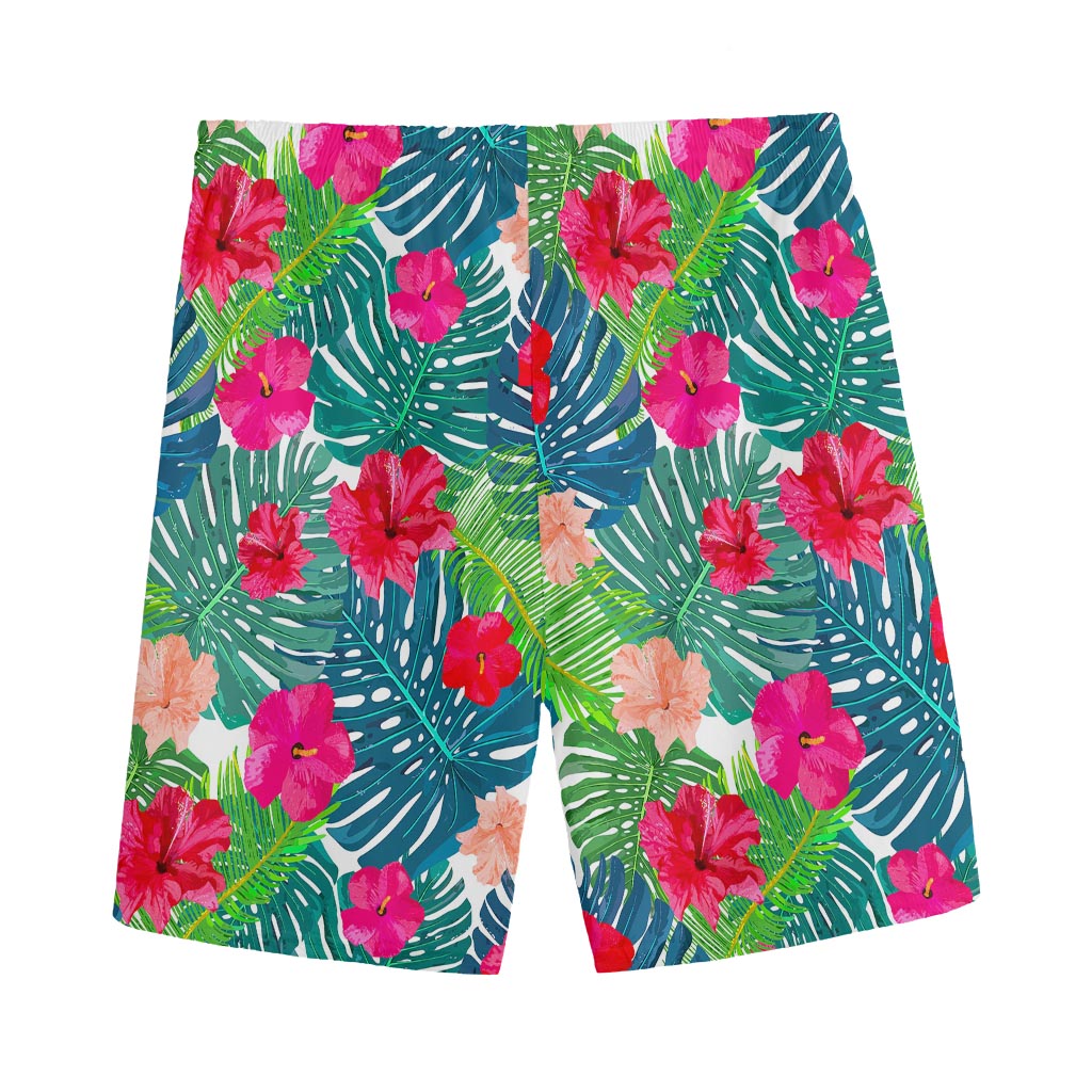 Colorful Hawaii Floral Pattern Print Men's Sports Shorts