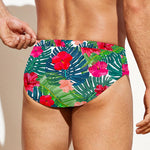 Colorful Hawaii Floral Pattern Print Men's Swim Briefs