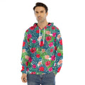 Colorful Hawaii Floral Pattern Print Men's Velvet Pullover Hoodie