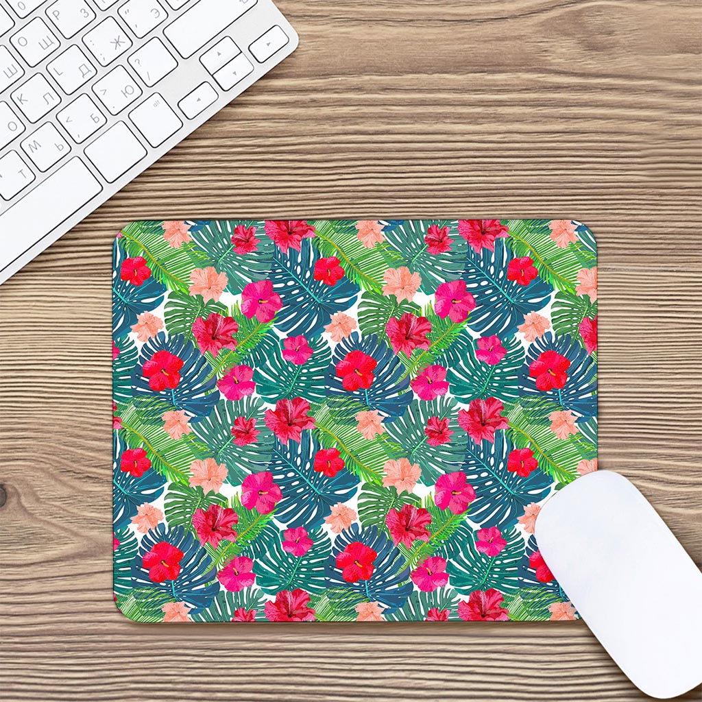 Colorful Hawaii Floral Pattern Print Mouse Pad