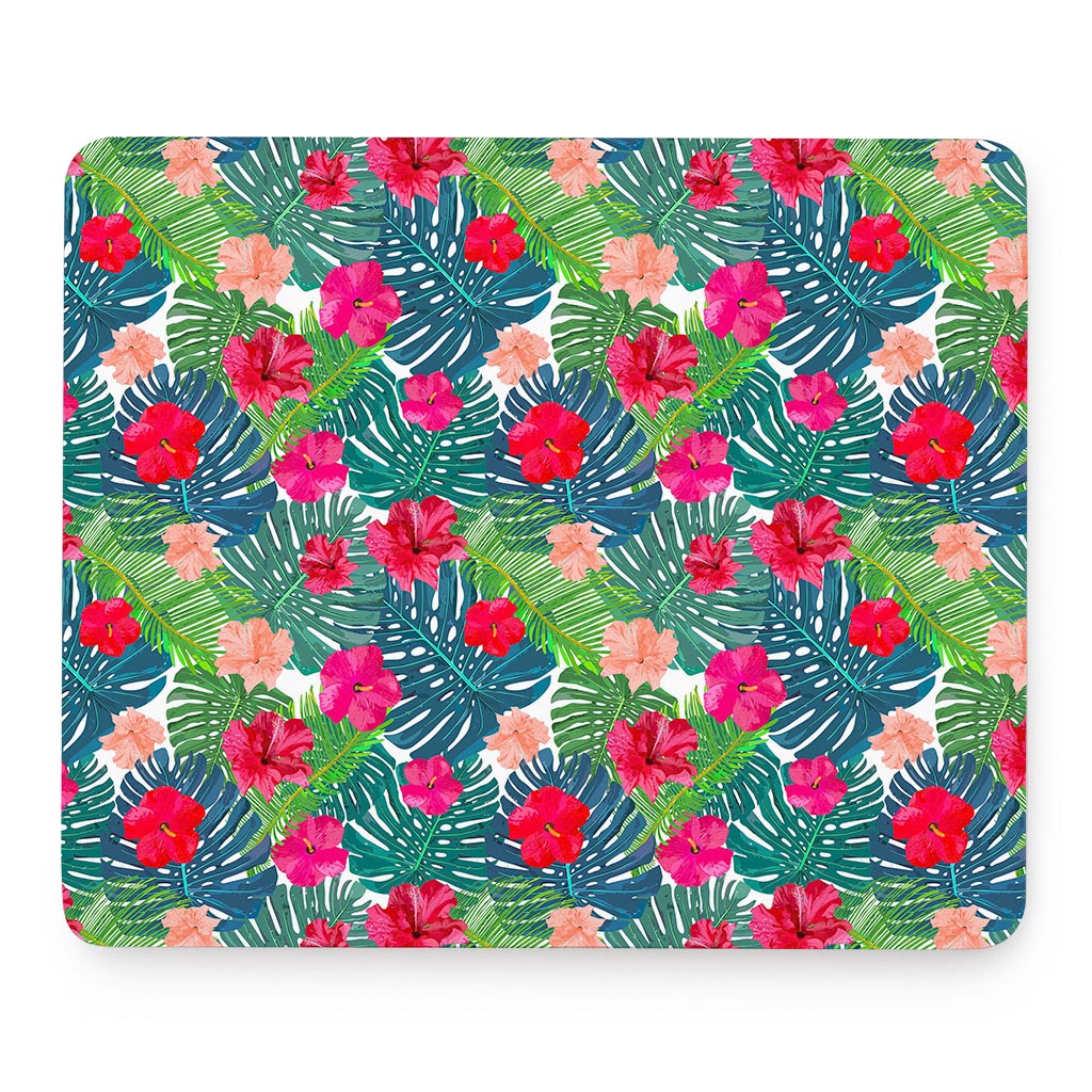 Colorful Hawaii Floral Pattern Print Mouse Pad