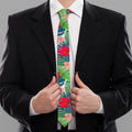 Colorful Hawaii Floral Pattern Print Necktie