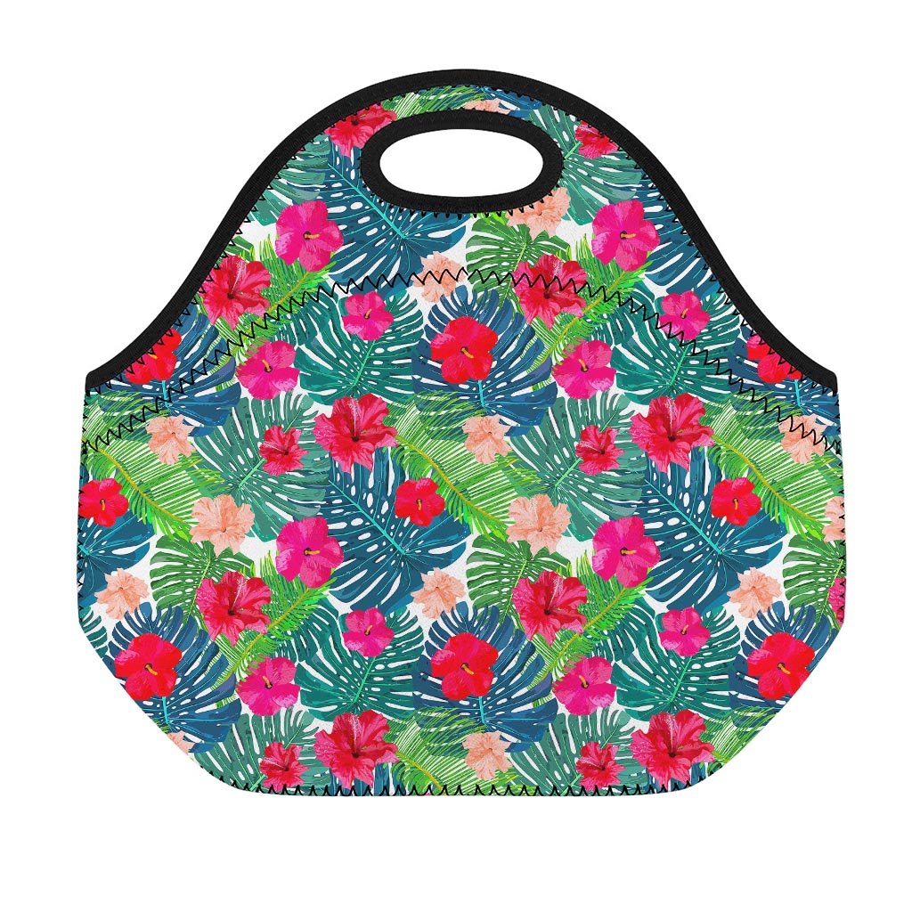 Colorful Hawaii Floral Pattern Print Neoprene Lunch Bag