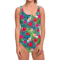 Colorful Hawaii Floral Pattern Print One Piece Swimsuit