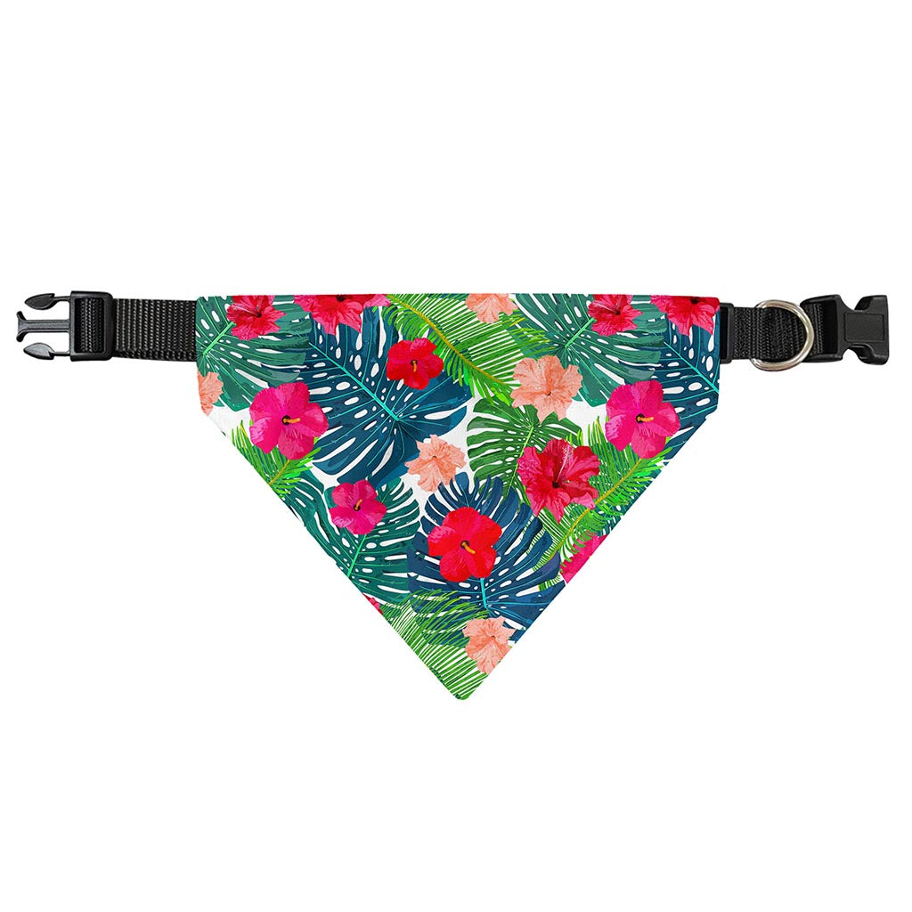 Colorful Hawaii Floral Pattern Print Over The Collar Dog Bandana