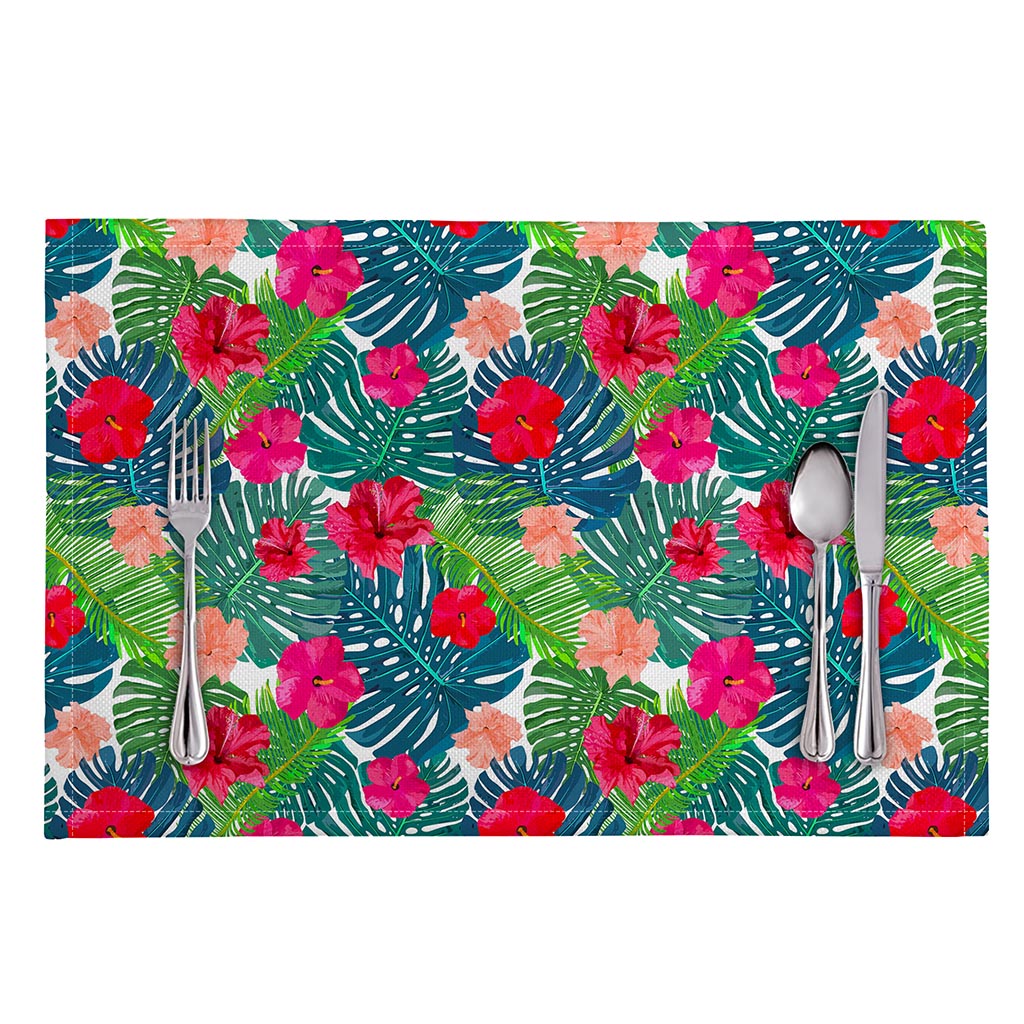 Colorful Hawaii Floral Pattern Print Placemat