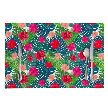 Colorful Hawaii Floral Pattern Print Placemat