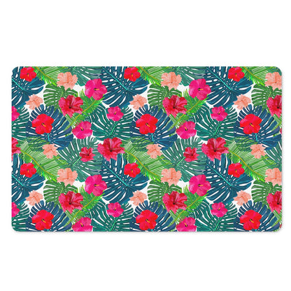 Colorful Hawaii Floral Pattern Print Polyester Doormat