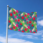 Colorful Hawaii Floral Pattern Print Polyester Flag