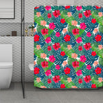 Colorful Hawaii Floral Pattern Print Polyester Shower Curtain