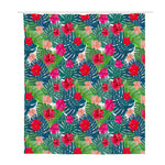 Colorful Hawaii Floral Pattern Print Polyester Shower Curtain