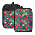 Colorful Hawaii Floral Pattern Print Pot Holders With Pocket