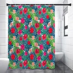 Colorful Hawaii Floral Pattern Print Premium Shower Curtain