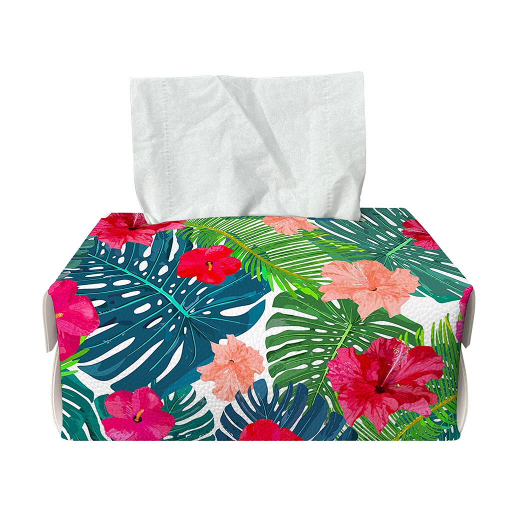 Colorful Hawaii Floral Pattern Print Rectangle Tissue Box Cover
