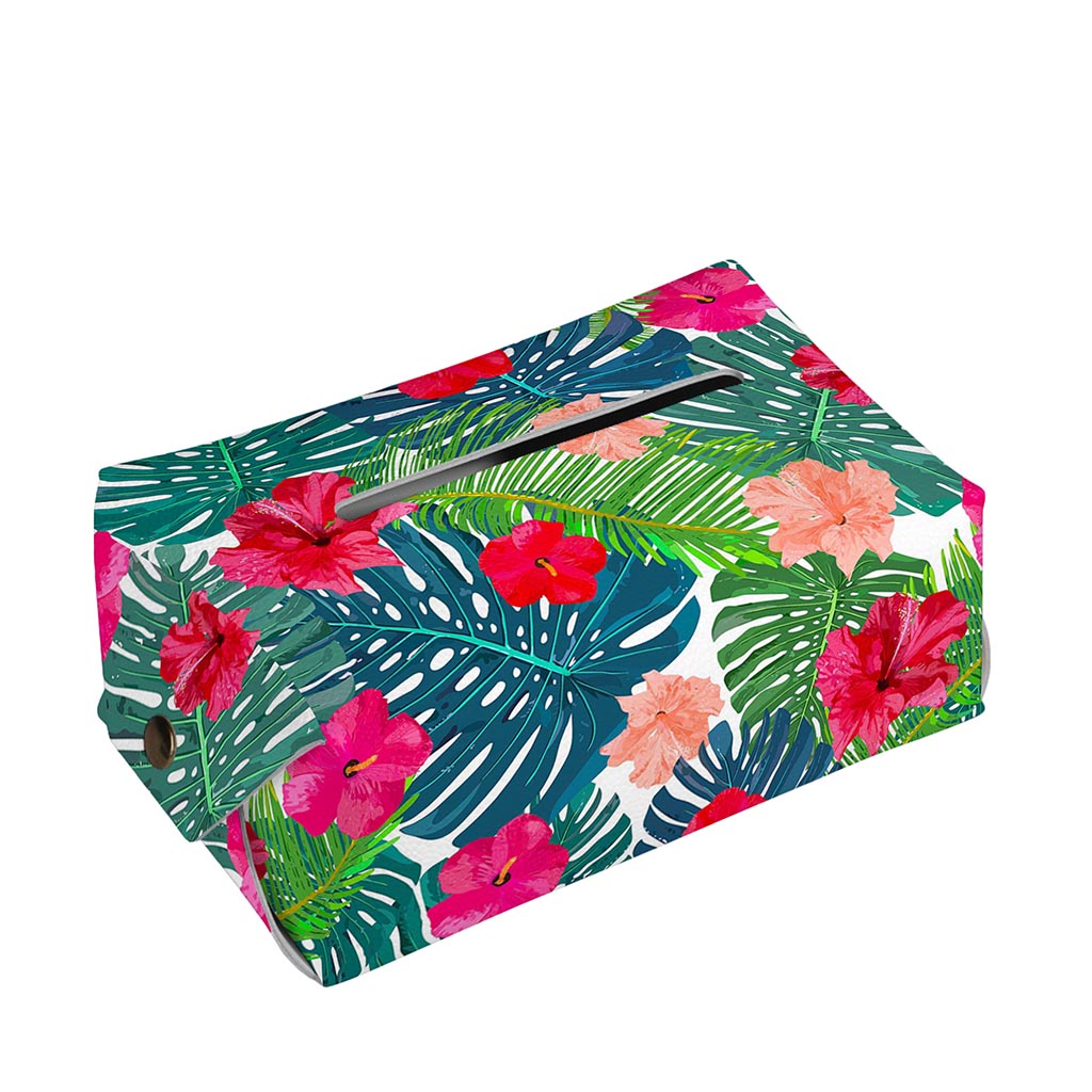 Colorful Hawaii Floral Pattern Print Rectangle Tissue Box Cover