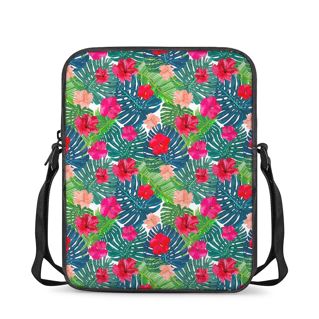 Colorful Hawaii Floral Pattern Print Rectangular Crossbody Bag