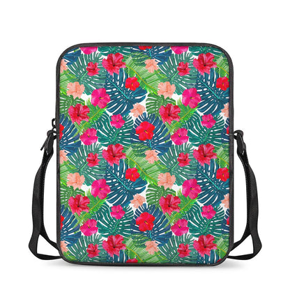 Colorful Hawaii Floral Pattern Print Rectangular Crossbody Bag