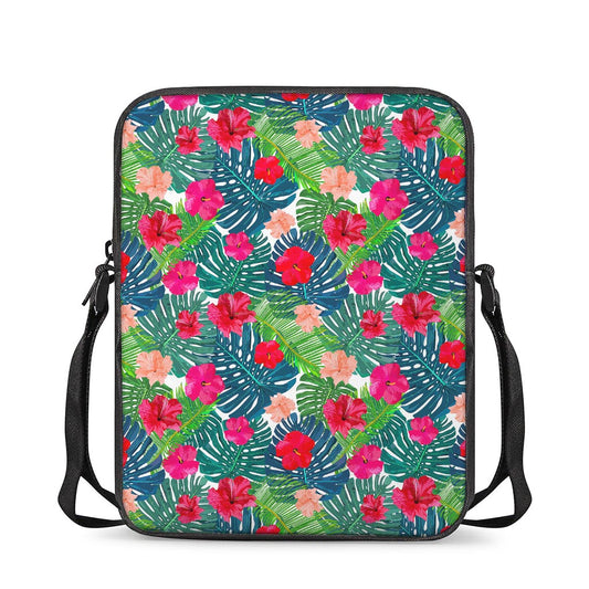 Colorful Hawaii Floral Pattern Print Rectangular Crossbody Bag