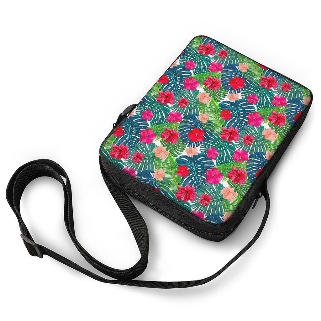 Colorful Hawaii Floral Pattern Print Rectangular Crossbody Bag