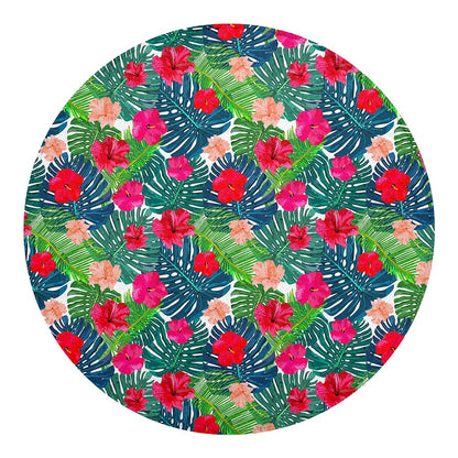 Colorful Hawaii Floral Pattern Print Round Blanket