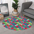 Colorful Hawaii Floral Pattern Print Round Rug