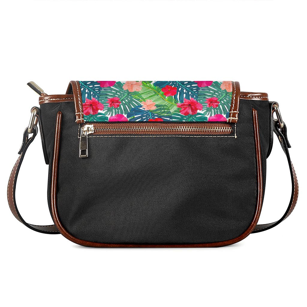 Colorful Hawaii Floral Pattern Print Saddle Bag