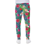 Colorful Hawaii Floral Pattern Print Scuba Joggers