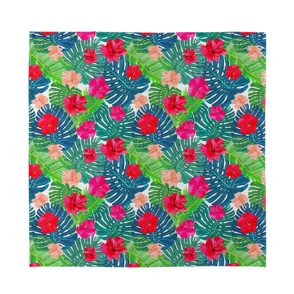 Colorful Hawaii Floral Pattern Print Silk Bandana