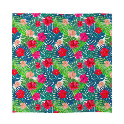 Colorful Hawaii Floral Pattern Print Silk Bandana