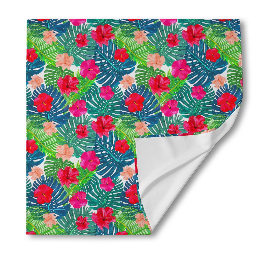 Colorful Hawaii Floral Pattern Print Silk Bandana