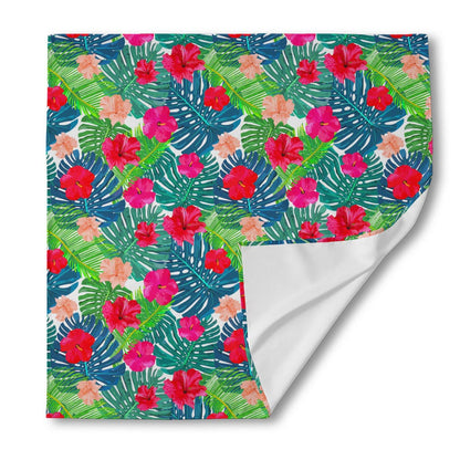 Colorful Hawaii Floral Pattern Print Silk Bandana