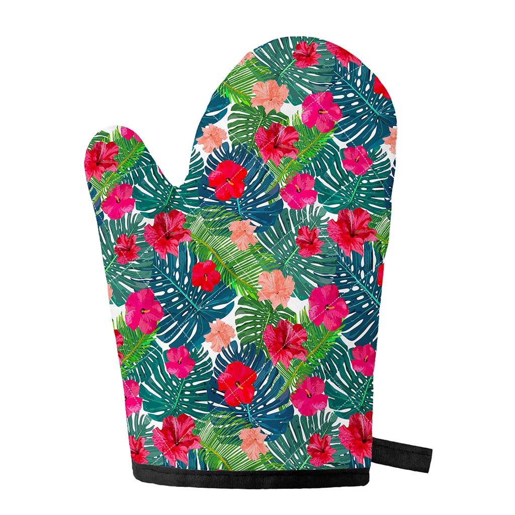 Colorful Hawaii Floral Pattern Print Single Oven Mitt