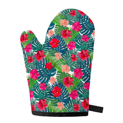 Colorful Hawaii Floral Pattern Print Single Oven Mitt