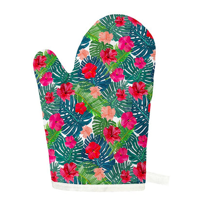 Colorful Hawaii Floral Pattern Print Single Oven Mitt