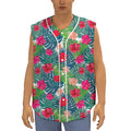 Colorful Hawaii Floral Pattern Print Sleeveless Baseball Jersey