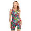 Colorful Hawaii Floral Pattern Print Sleeveless One Piece Swimsuit
