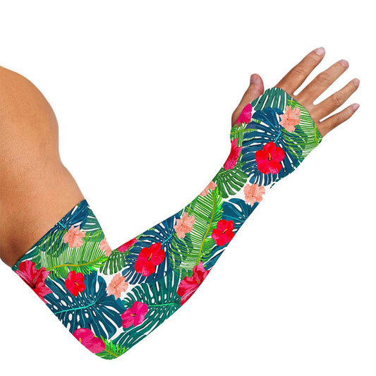 Colorful Hawaii Floral Pattern Print Sun Protection Arm Sleeves