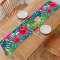 Colorful Hawaii Floral Pattern Print Table Runner