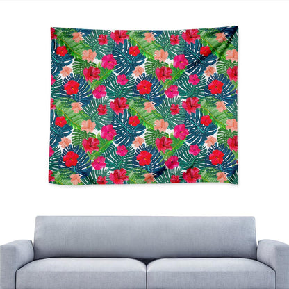 Colorful Hawaii Floral Pattern Print Tapestry