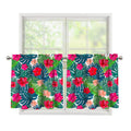 Colorful Hawaii Floral Pattern Print Tier Curtains