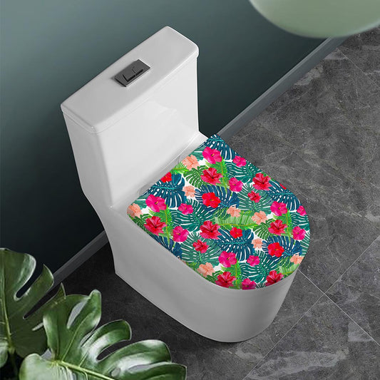 Colorful Hawaii Floral Pattern Print Toilet Lid Cover